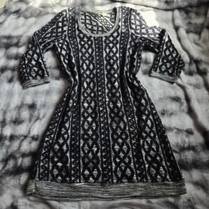 MOTH Anthropologie Geometric Knit Sweater Dress Medium